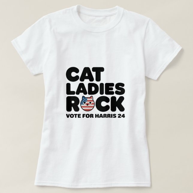 KAMALA HARRIS CAT DAM STEN! TShirt T Shirt (Design framsida)
