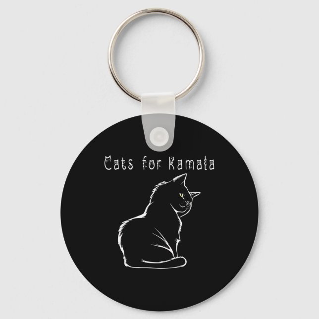 Kamala Harris Cat Funny Nyckelring (Framsida)
