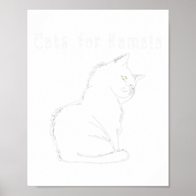 Kamala Harris Cat Funny Poster (Framsidan)