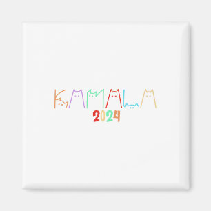 Kamala Harris Cat Lettering Funny Cat Dam för K Magnet