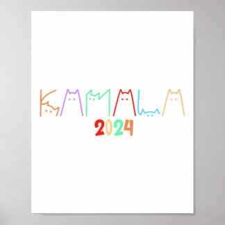 Kamala Harris Cat Lettering Funny Cat Dam för K Poster