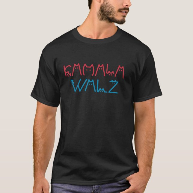 Kamala Harris Cat Lettering Funny President Kamala T Shirt (Framsida)