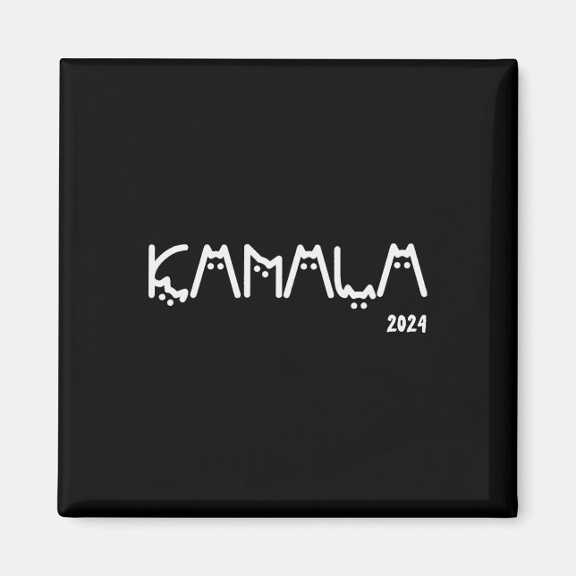 Kamala Harris Cat Lettering Positive Funny Magnet (Framsidan)