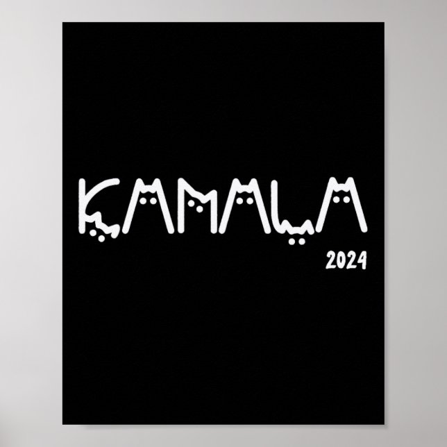 Kamala Harris Cat Lettering Positive Funny Poster (Framsidan)