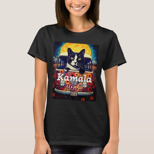 Kamala Harris Cat T-Shirt (Framsida)