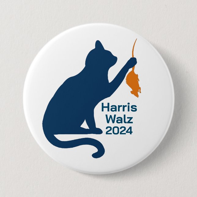 Kamala Harris Cat w Orange Råtta Knapp (Framsida)