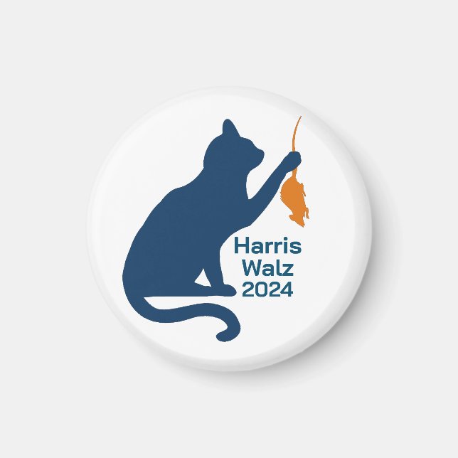 Kamala Harris Cat w Orange Råtta Magnet (Framsidan)