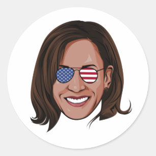 Kamala Harris - chef för Aviators Patriotic Runt Klistermärke