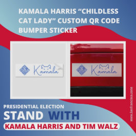 Kamala Harris ’Chilless Cat Dam’ Anpassningsbar QR Bildekal