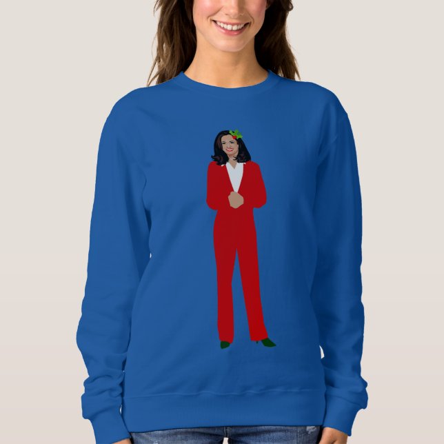 kamala harris christmas holly t shirt (Framsida)