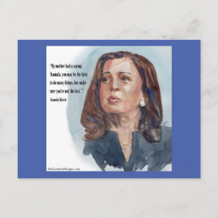 Kamala Harris & Citat Vykort