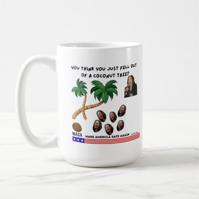 Kamala Harris Coconut Träd Design Mugg (Vänster)