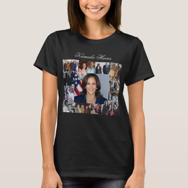 Kamala Harris Collage Basic T-Shirt (Framsida)