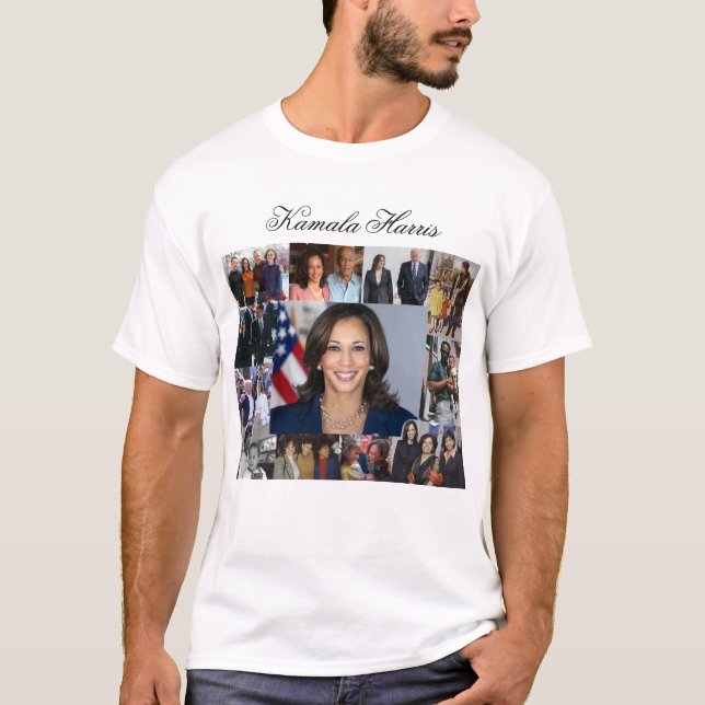 Kamala Harris Collage Basic T-Shirt (Framsida)