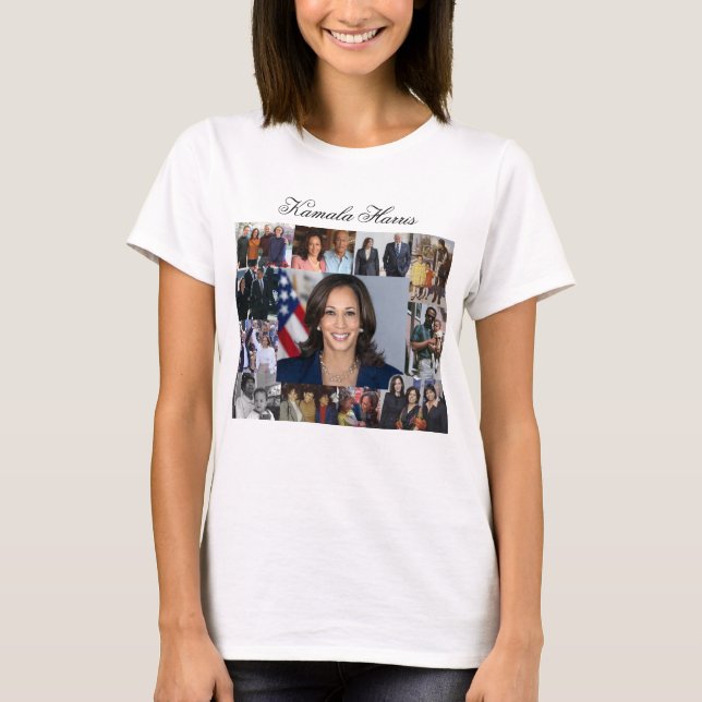 Kamala Harris Collage Basic T-Shirt (Framsida)