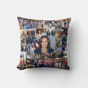 Kamala Harris Collage Dekorativ kudde