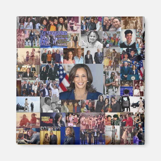 Kamala Harris Collage Photo Magnet (Framsidan)