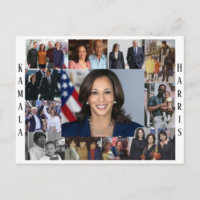 Kamala Harris Collage Postcard Vykort (Framsida)