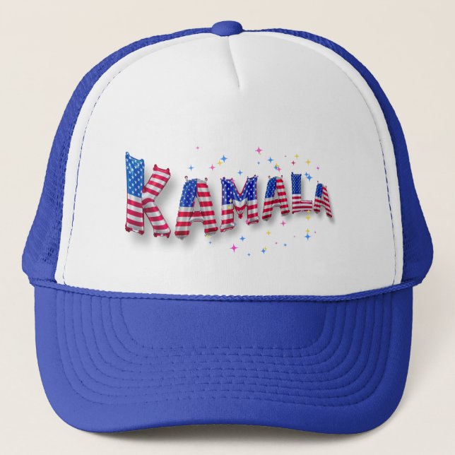 Kamala Harris Cute American Flagga Balloon Alphabe Keps (Framsida)