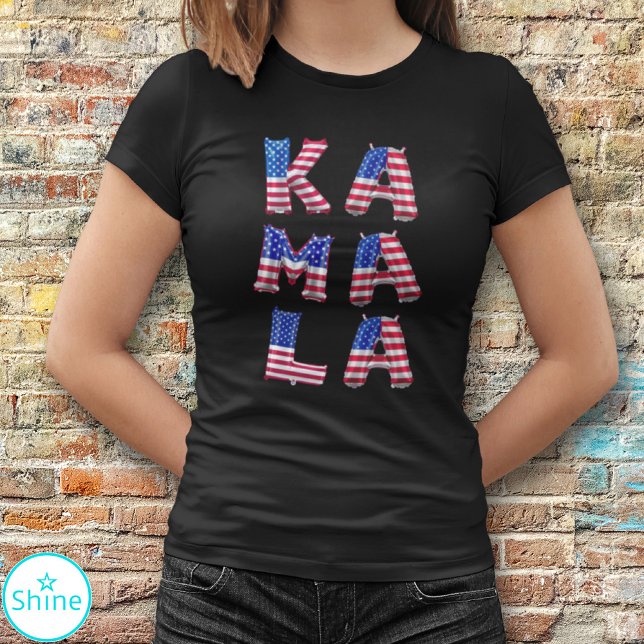 Kamala Harris Cute American Flagga Balloon Alphabe T Shirt (Skapare uppladdad)