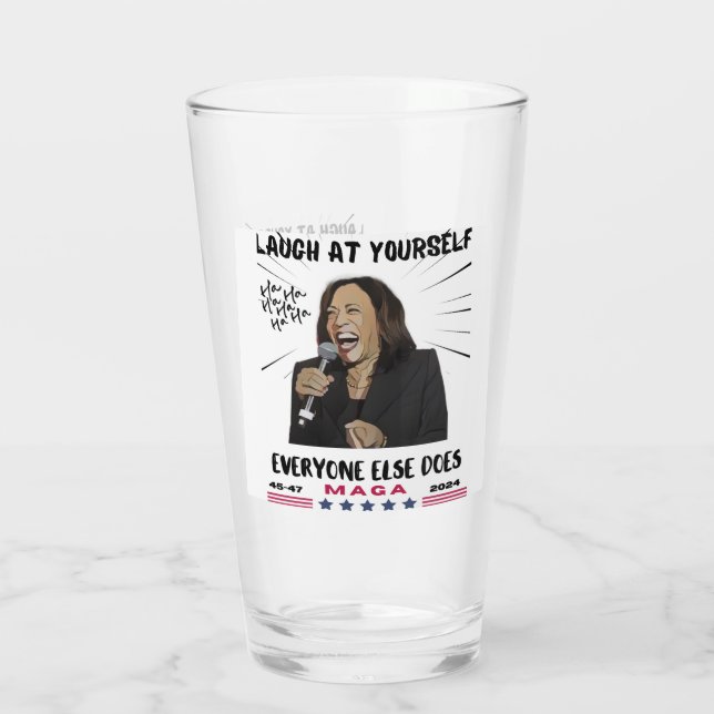 Kamala Harris Drinking Glass Glaskopp (Baksida)