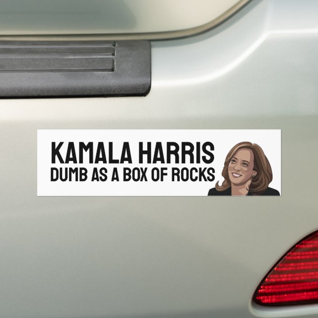 KAMALA HARRIS DUMB AS BOX OF STEN BUMPER STICKER BILDEKAL (På Bil)