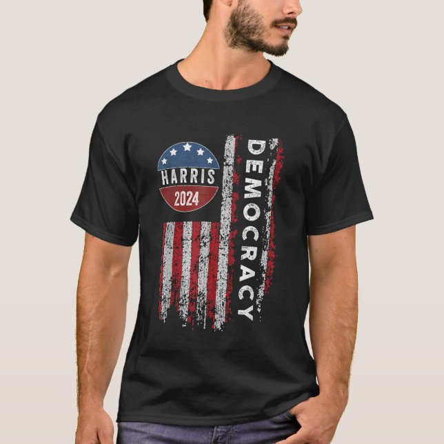 Kamala Harris Ersätter Biden President Demokrati T Shirt (Framsida)
