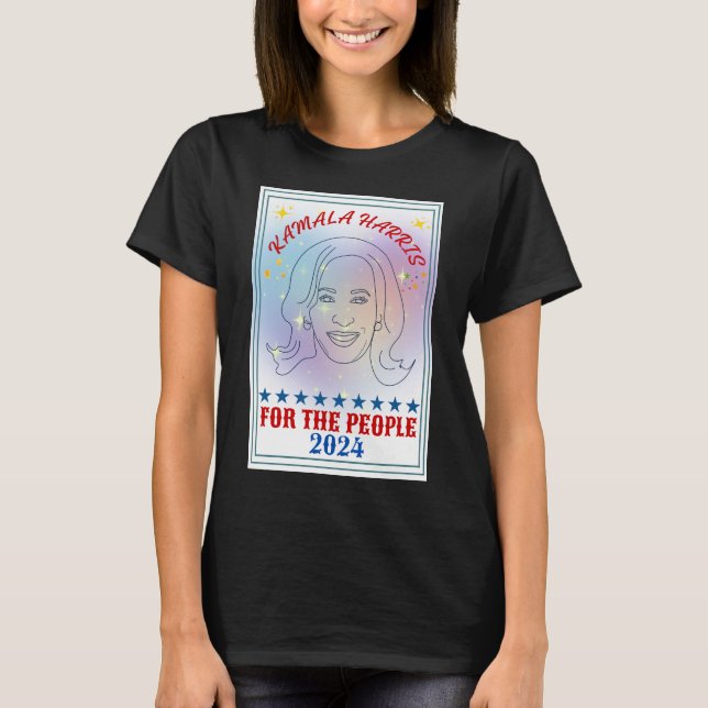 Kamala Harris för människor 2024 Kampanj Poster T Shirt (Framsida)