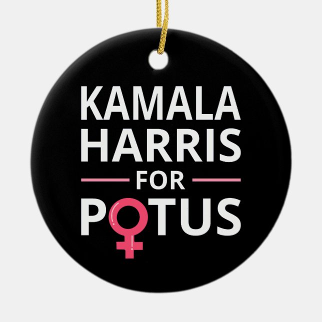 Kamala Harris för POTUS jag Julgransprydnad Keramik (Framsidan)