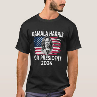 Kamala Harris För president 2024, American Flagga T Shirt