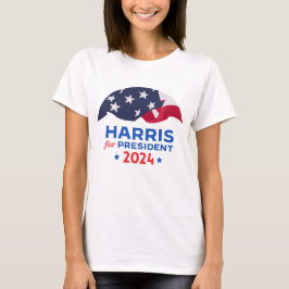 Kamala Harris För president 2024 Amerikanska flagg T Shirt