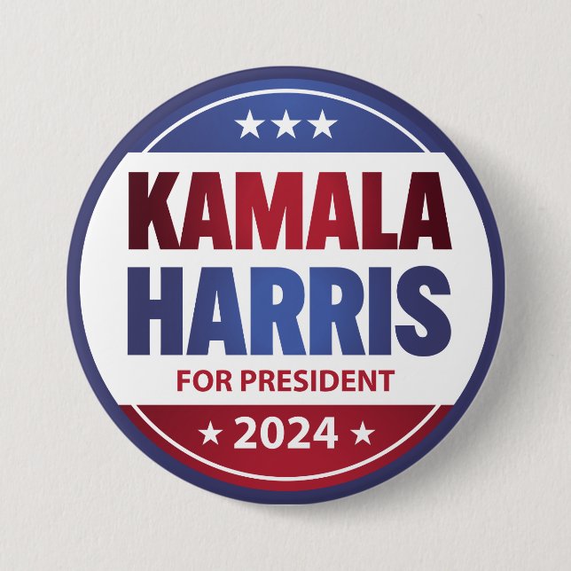 Kamala Harris För president 2024 Blue Knapp (Framsida)