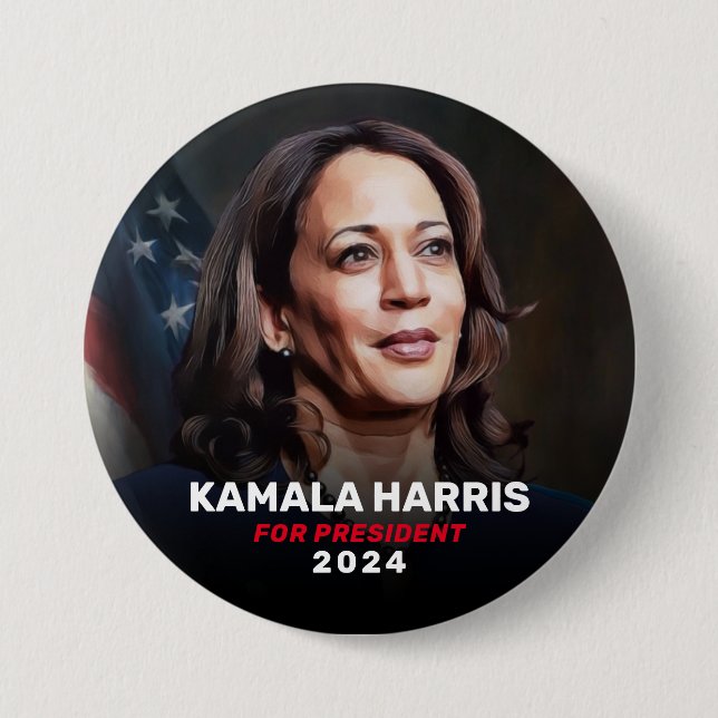 Kamala Harris för president 2024, Button Kampanj Knapp (Framsida)