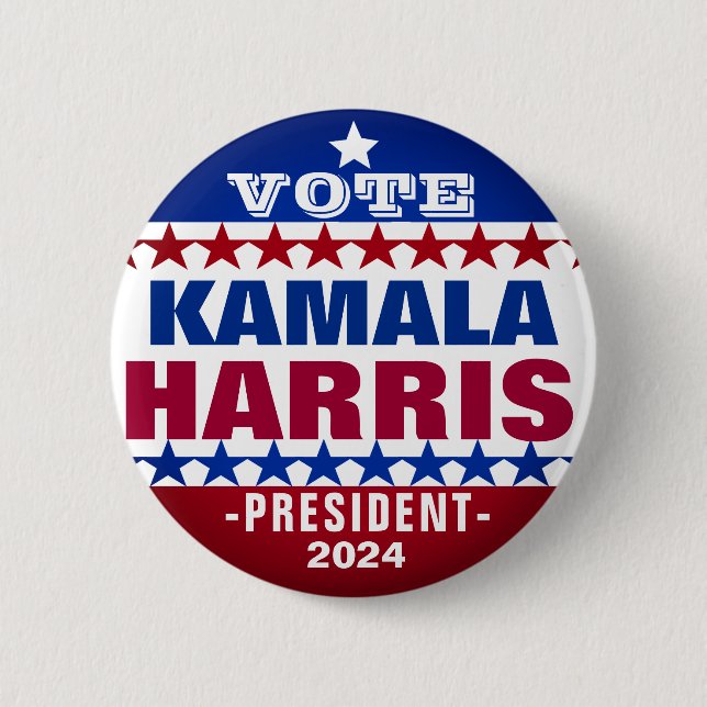 Kamala Harris för president 2024, Button Kampanj Knapp (Framsida)