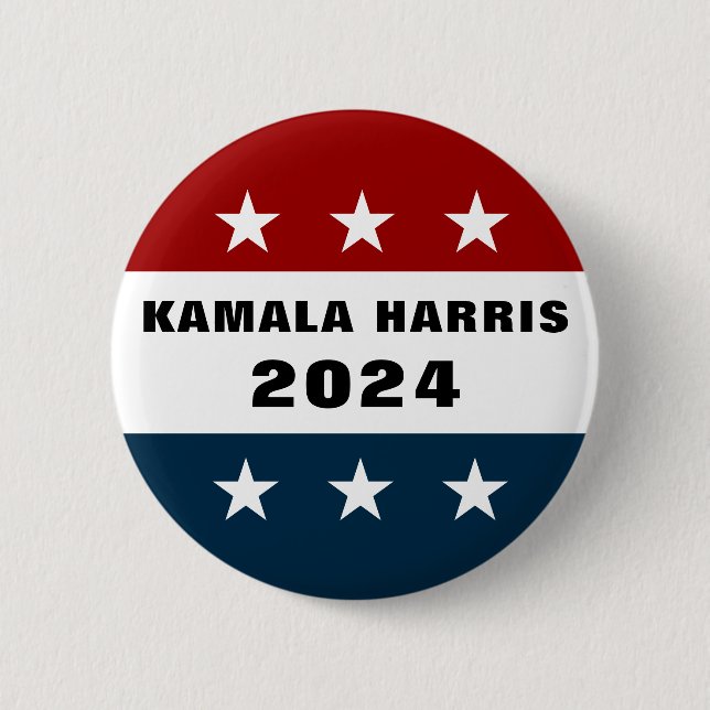 Kamala Harris För president 2024 Pinback Knapp (Framsida)