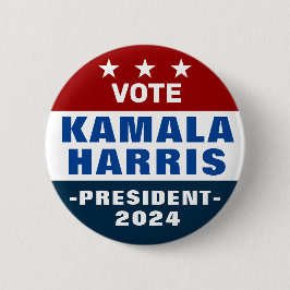 Kamala Harris För president 2024 Pinback Knapp