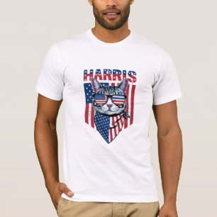 Kamala Harris för president 2024 Rolig katt  T Shirt