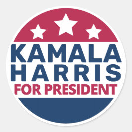 Kamala Harris För president 2024 Runt Klistermärke