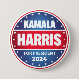 Kamala Harris För president 2024 Stars Blue Red Knapp