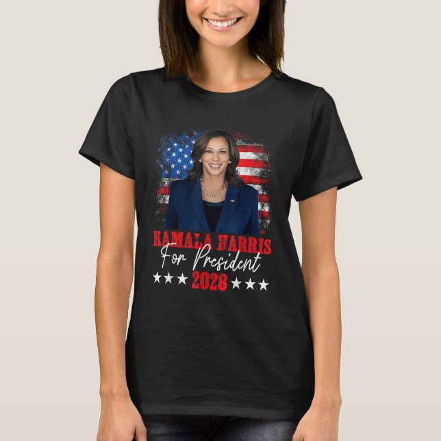 Kamala Harris För President 2028 Val Rösta T Shirt (Framsida)