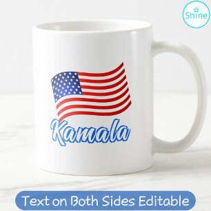 Kamala Harris för president Elegant Script US Flag Kaffemugg