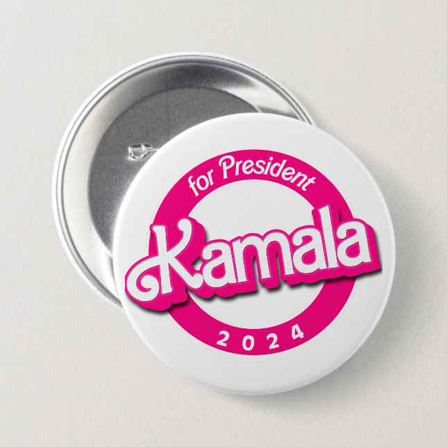 Kamala Harris för president i Rosa Knapp (Framsida & baksida)