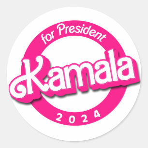 Kamala Harris för president i Rosa Runt Klistermärke