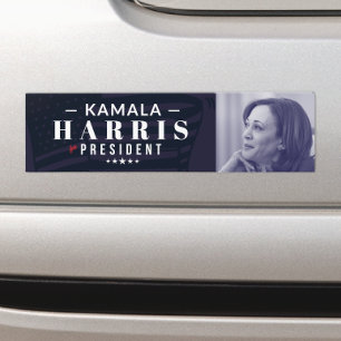 Kamala Harris för president Photo Bumper Sticker Bildekal