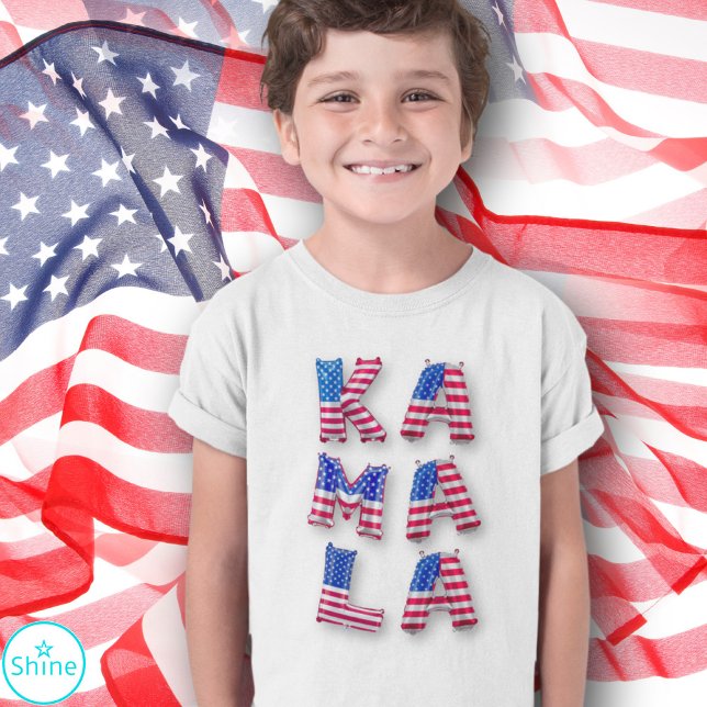 Kamala Harris för president US Flagga Balloon Brev T Shirt (Skapare uppladdad)