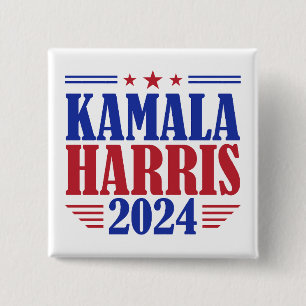Kamala Harris för president USA Amerika 2024 Knapp