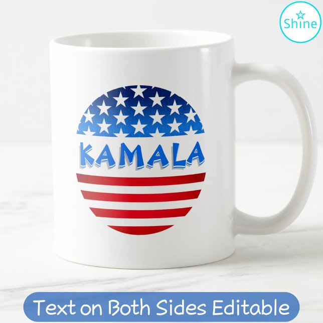 Kamala Harris för president USA flagga Anpassnings Kaffemugg (Skapare uppladdad)