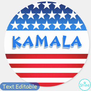 Kamala Harris för president USA flagga Anpassnings Runt Klistermärke