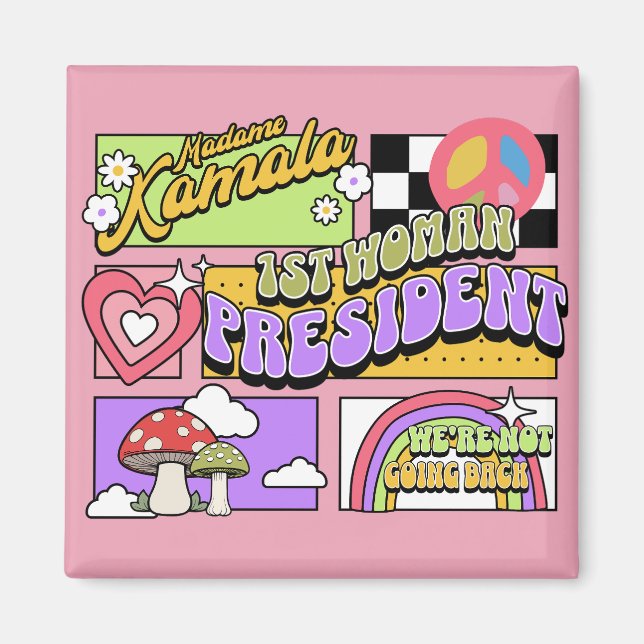 Kamala Harris första kvinnliga president invigning Magnet (Framsidan)