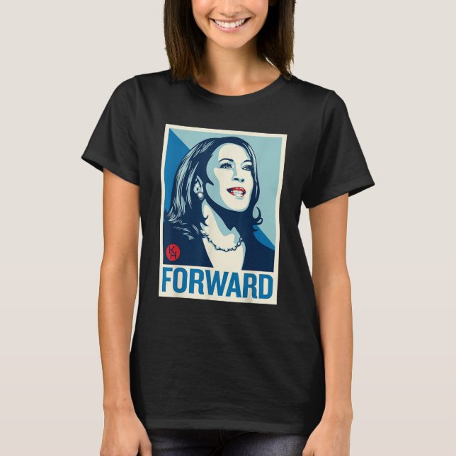 Kamala Harris FORWARD 2024 Presidentval T Shirt (Framsida)